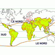 Carte du monde nord sud