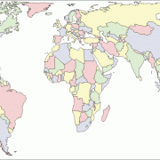 Carte du monde vierge en couleur 3