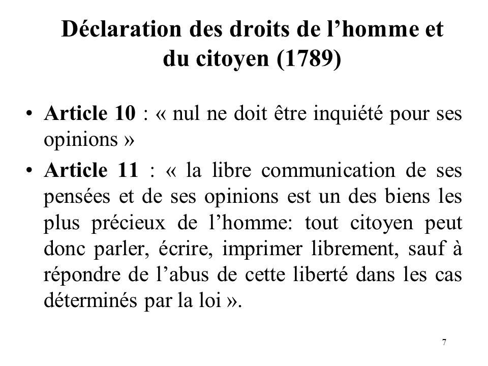 Declaration des droits de l homme et du citoyen 1789